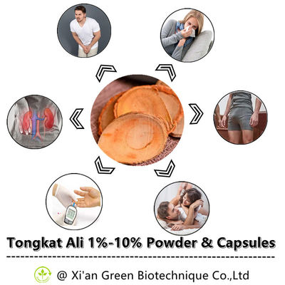 1% - 10% ผงสกัดจากพืช Tongkat Ali Capsules สำหรับความต้องการทางเพศ