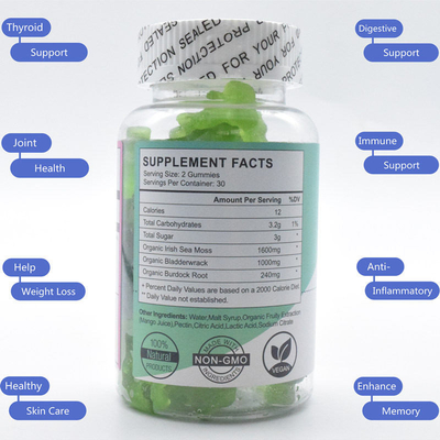 ไทรอยด์สนับสนุนไบโอตินวิตามินเสริม Gummies ด้วย Riboflavin Folate