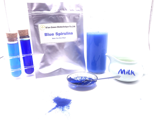 สีผสมอาหารธรรมชาติ ISO บริสุทธิ์ Blue Spirulina Phycocyanin ผง E18 Value