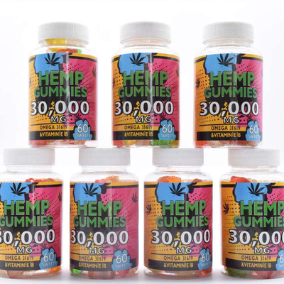 GMP  CBD Gummy 25 มก. ปล่อยความเจ็บปวดอาหารเกรด 60 Gummies ต่อขวด