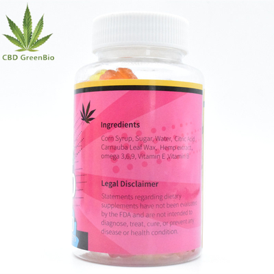 GMP  CBD Gummy 25 มก. ปล่อยความเจ็บปวดอาหารเกรด 60 Gummies ต่อขวด
